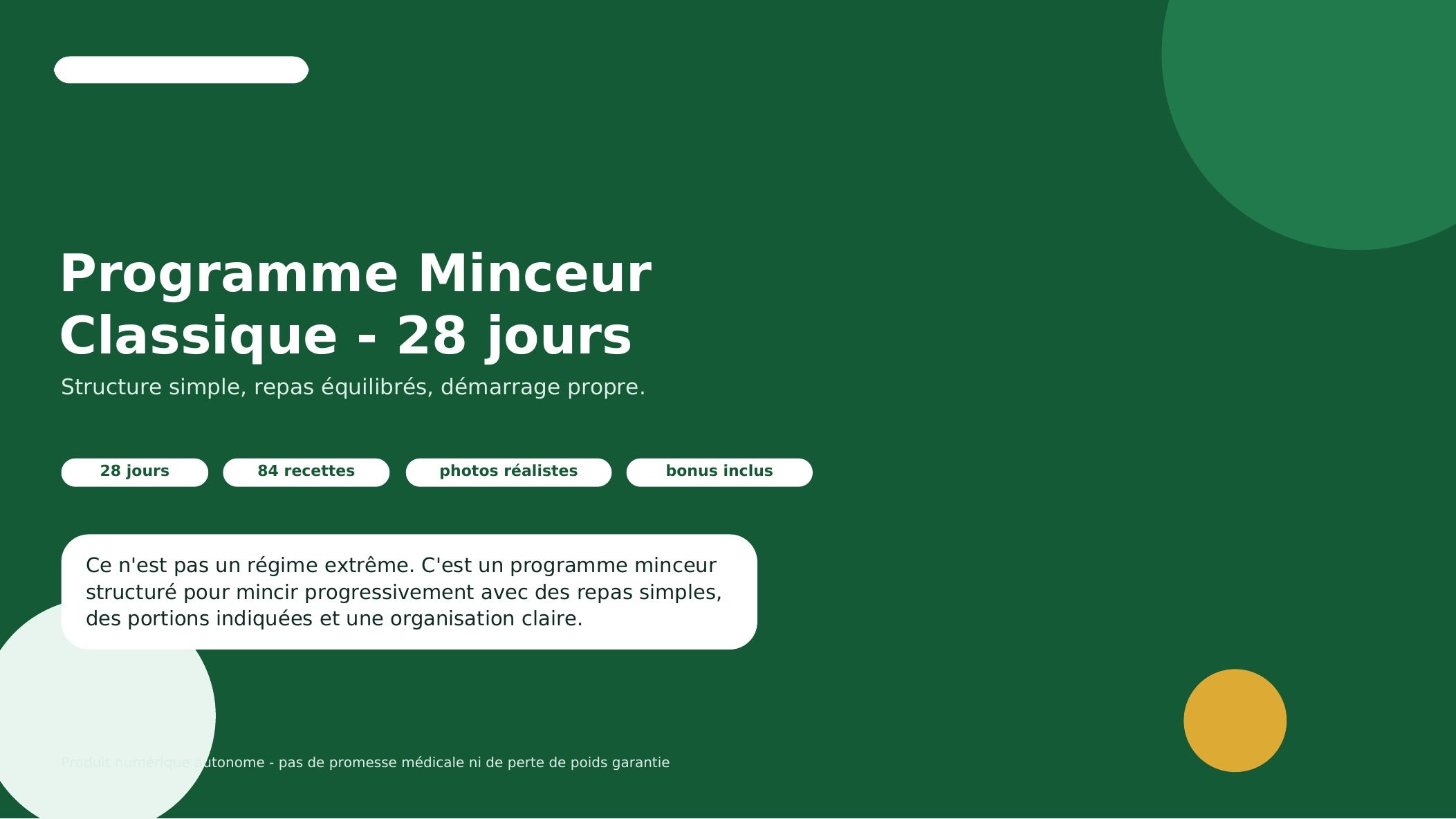 Programme Minceur Classique – 28 jours